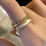 Wave Rings Enamel Double Layer 925 Silver Filled 14K Women Jewelry Bridesmaid Gi