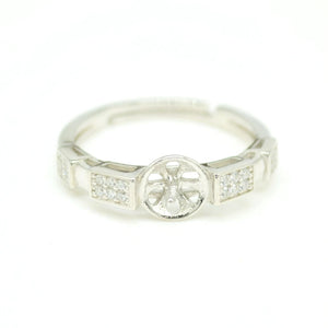 925 Silver Freshwater Pearl Ring Settings Micro Inlaid Diy Accessory