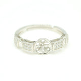 925 Silver Freshwater Pearl Ring Settings Micro Inlaid Diy Accessory