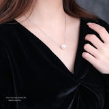 925 Silver Korea INS Pearl Pendant Necklace Anniversary Gift