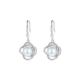 925 Sterling Silver Flower Earrings for Women, European and American Style