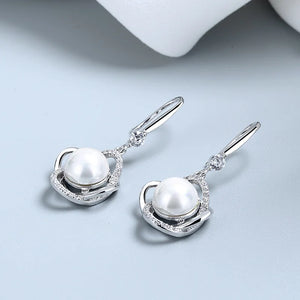 925 Sterling Silver Flower Earrings for Women, European and American Style