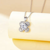 925 Sterling Silver Flower Pendant Necklace Clavicle Chain