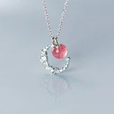 925 Sterling Silver Moon Ball Necklace for Women, Holiday Gift