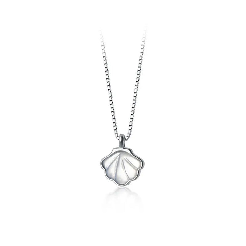 925 Sterling Silver Small Shell Necklace Ladies Holiday Gift