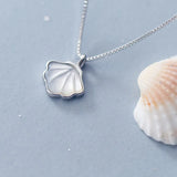925 Sterling Silver Small Shell Necklace Ladies Holiday Gift