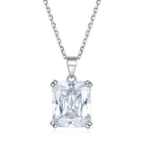 925 Sterling Silver Rectangle Pendant Necklace Clavicle Necklace Holiday Gift