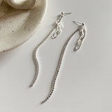 925 Silver Tassel Earrings with Zircon Studs