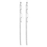 925 Silver Tassel Earrings with Zircon Studs