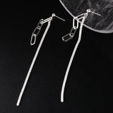 925 Silver Tassel Earrings with Zircon Studs