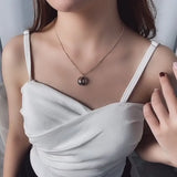 925 Sterling Silver Abalone Pearl Pendant Necklace for Women