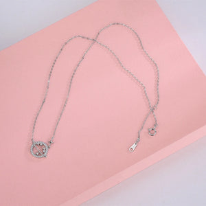 925 Sterling Silver Diamond Planet Pendant Necklace Women Wedding