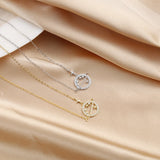 925 Sterling Silver Diamond Planet Pendant Necklace Women Wedding