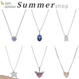 925 Silver Hearts Pendant CZ Circle Necklace for Women