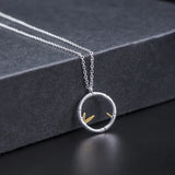 925 Silver Bamboo Necklace Female Leaf Pendant
