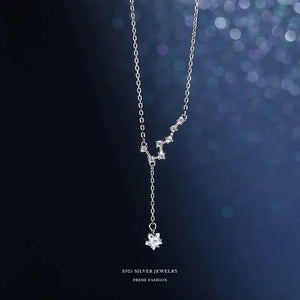 S925 Silver Big Dipper Necklace Female Niche Light Collarbone Chain