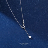 S925 Silver Big Dipper Necklace Female Niche Light Collarbone Chain