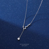 S925 Silver Big Dipper Necklace Female Niche Light Collarbone Chain