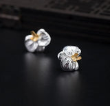 S925 Silver Ethnic Lady Show Face Earrings
