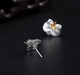 S925 Silver Ethnic Lady Show Face Earrings