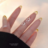 S925 Silver Hollow Crown Earrings Japanese Small Sweet Jewelry