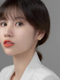 925 Silver Sunlight Surface Water Drop Women's Ear Hoop Earrings