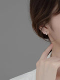 925 Silver Sunlight Surface Water Drop Women's Ear Hoop Earrings