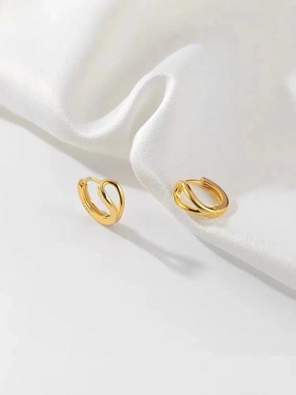 925 Silver Sunlight Surface Water Drop Women's Ear Hoop Earrings
