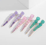 S925 Silver Needle French Earrings Long Ice Cracked Zircon Ear Jewelry