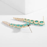 S925 Silver Needle French Earrings Long Ice Cracked Zircon Ear Jewelry
