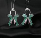 Sweet Zircon Bow Earrings Women Ear Jewelry
