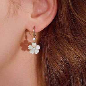 S925 Silver Opal Flower Tassel Earrings