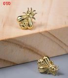 925 Silver Insect Earrings Compact Net Red