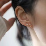 Childlike Mood Earrings: 925 Silver Plated 14K Small Umbrella Earrings
