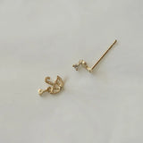 Childlike Mood Earrings: 925 Silver Plated 14K Small Umbrella Earrings