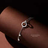 S925 Silver Double Ring Bracelet Women's Niche All-Match Jewelry