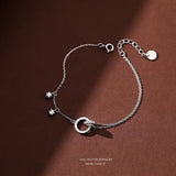 S925 Silver Double Ring Bracelet Women's Niche All-Match Jewelry
