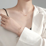 S925 Silver Double Ring Bracelet Women's Niche All-Match Jewelry