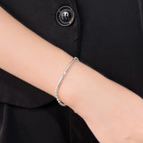 925 Silver Small Round Bead Bracelet Female Smiley Hand Jewelry Niche