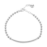 925 Silver Small Round Bead Bracelet Female Smiley Hand Jewelry Niche