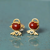 925 Silver Southern Red Angel Baby Earrings