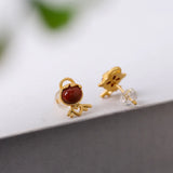 925 Silver Southern Red Angel Baby Earrings