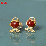925 Silver Southern Red Angel Baby Earrings