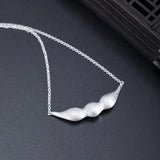 925 Sterling Silver Pea Pendant Collarbone Chain Dongling Jade Necklace