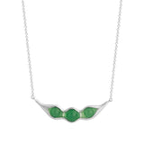 925 Sterling Silver Pea Pendant Collarbone Chain Dongling Jade Necklace