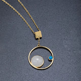 925 Silver Necklace Galaxy Hetian Jade Pendant