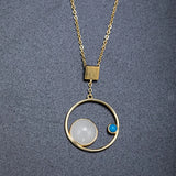 925 Silver Necklace Galaxy Hetian Jade Pendant