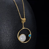 925 Silver Necklace Galaxy Hetian Jade Pendant