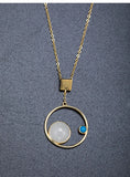 925 Silver Necklace Galaxy Hetian Jade Pendant