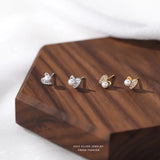 925 Silver Asymmetrical Pearl Love Earrings - Wedding Jewelry